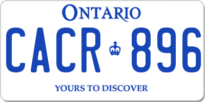 ON license plate CACR896