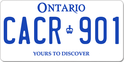 ON license plate CACR901