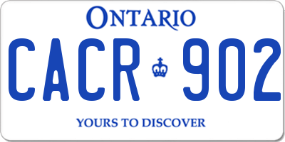 ON license plate CACR902