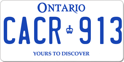 ON license plate CACR913