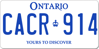 ON license plate CACR914