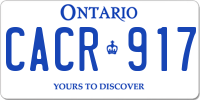 ON license plate CACR917