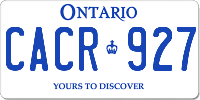 ON license plate CACR927