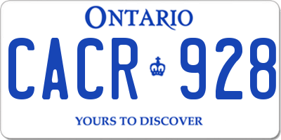 ON license plate CACR928