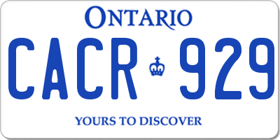 ON license plate CACR929