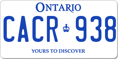 ON license plate CACR938