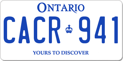 ON license plate CACR941