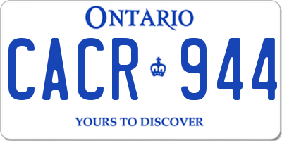 ON license plate CACR944