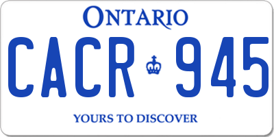 ON license plate CACR945