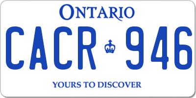 ON license plate CACR946