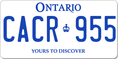 ON license plate CACR955