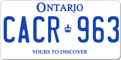 ON license plate CACR963