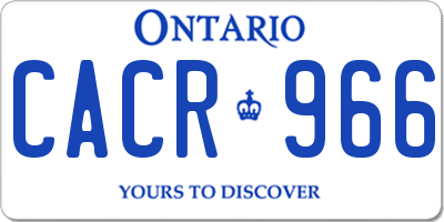 ON license plate CACR966