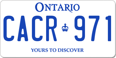 ON license plate CACR971