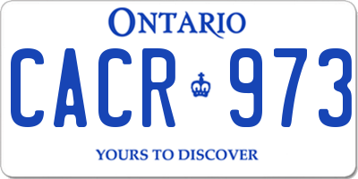 ON license plate CACR973