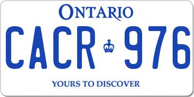 ON license plate CACR976