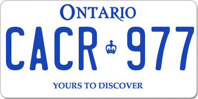 ON license plate CACR977