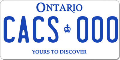 ON license plate CACS000