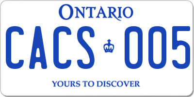 ON license plate CACS005