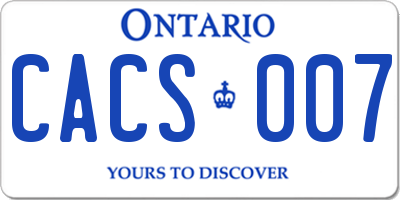 ON license plate CACS007