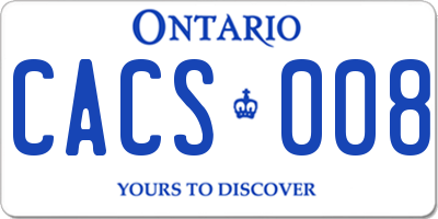 ON license plate CACS008