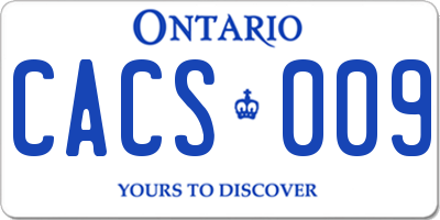 ON license plate CACS009