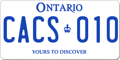 ON license plate CACS010