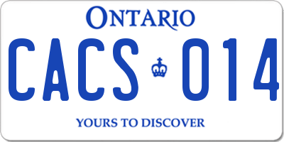 ON license plate CACS014