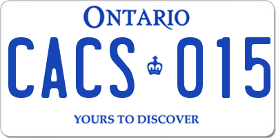 ON license plate CACS015