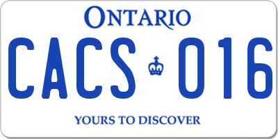 ON license plate CACS016