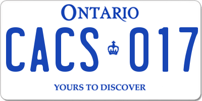 ON license plate CACS017