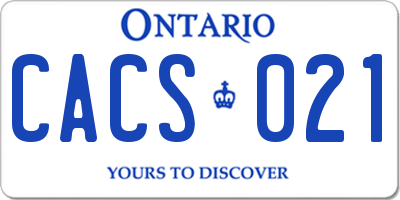 ON license plate CACS021