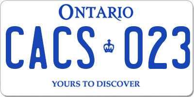 ON license plate CACS023