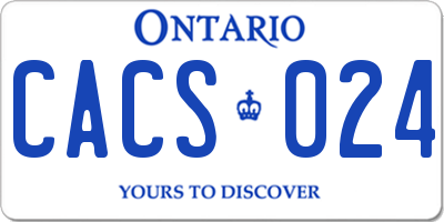 ON license plate CACS024