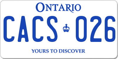 ON license plate CACS026