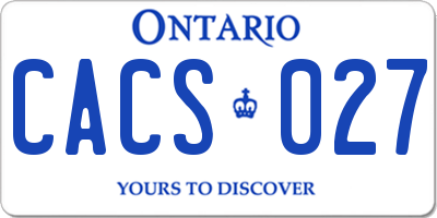 ON license plate CACS027