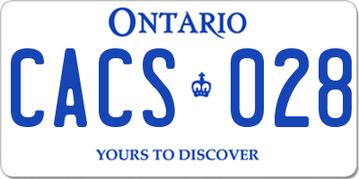 ON license plate CACS028