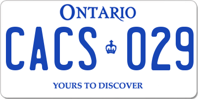 ON license plate CACS029