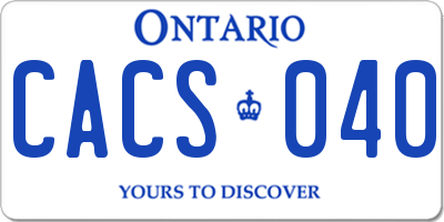 ON license plate CACS040