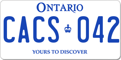 ON license plate CACS042