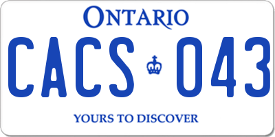 ON license plate CACS043