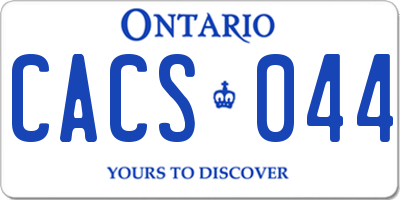 ON license plate CACS044