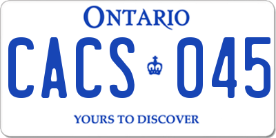 ON license plate CACS045