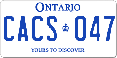 ON license plate CACS047