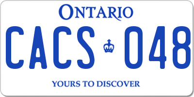 ON license plate CACS048