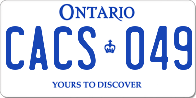 ON license plate CACS049