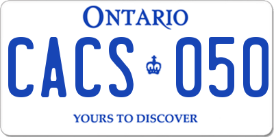 ON license plate CACS050