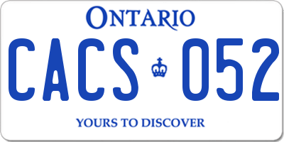 ON license plate CACS052