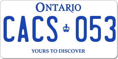 ON license plate CACS053