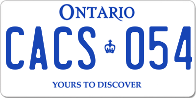 ON license plate CACS054